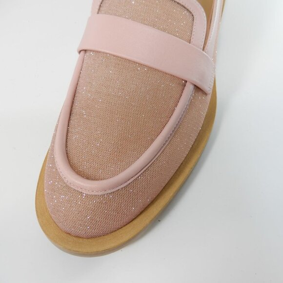Stuart Weitzman Palmer Slip on LOAFERS Flats Size 6 Pink Shimmer Mesh NEW $475 - Picture 15 of 16